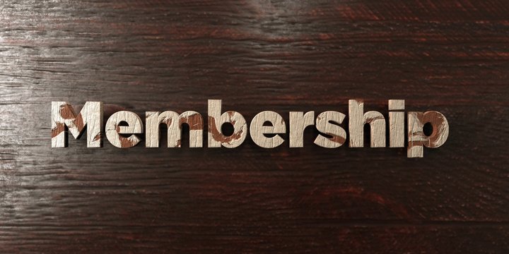 Membership - grungy wooden headline on Maple  - 3D rendered royalty free stock image. This image can be used for an online website banner ad or a print postcard.