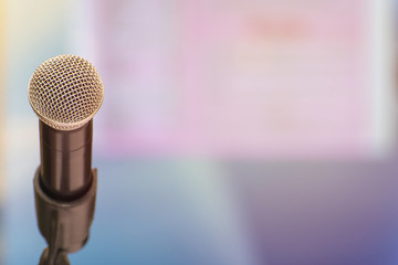 Fototapeta premium Microphone in meeting room for a conference