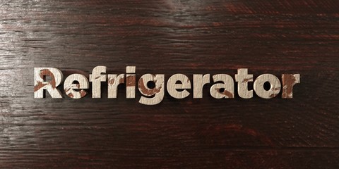 Refrigerator - grungy wooden headline on Maple  - 3D rendered royalty free stock image. This image can be used for an online website banner ad or a print postcard.