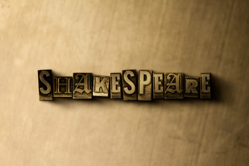 SHAKESPEARE - close-up of grungy vintage typeset word on metal backdrop. Royalty free stock illustration.  Can be used for online banner ads and direct mail.