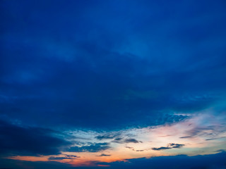 Dramatic cloudy sky blue sky in twilight time