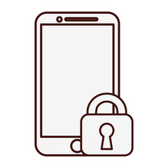 modern cellphone with safety lock icon image vector illustration design 