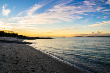 Fototapeta premium Beautiful sunset of Omana Regional Park in Auckland, New Zealand.