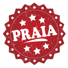 praia grunge stamp on white background