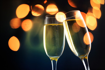 toasting with champagne glasses