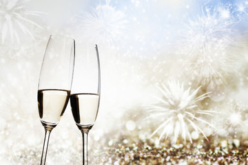 toasting with champagne glasses