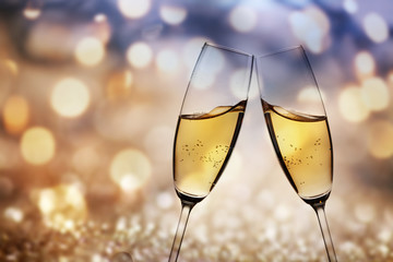 toasting with champagne glasses