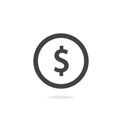 Coin icon outline vector isolated