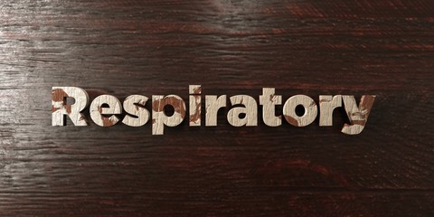 Respiratory - grungy wooden headline on Maple  - 3D rendered royalty free stock image. This image can be used for an online website banner ad or a print postcard.