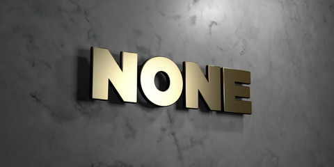 None - Gold sign mounted on glossy marble wall  - 3D rendered royalty free stock illustration. This image can be used for an online website banner ad or a print postcard. - obrazy, fototapety, plakaty