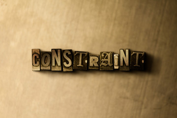 Naklejka premium CONSTRAINT - close-up of grungy vintage typeset word on metal backdrop. Royalty free stock illustration. Can be used for online banner ads and direct mail.