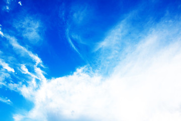 Naklejka na ściany i meble blue sky background with a tiny clouds texture