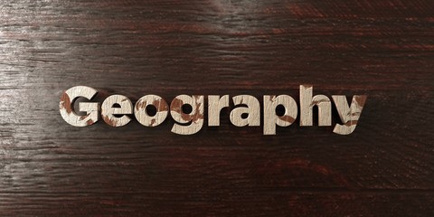 Geography - grungy wooden headline on Maple  - 3D rendered royalty free stock image. This image can be used for an online website banner ad or a print postcard.