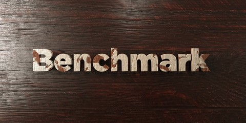 Benchmark - grungy wooden headline on Maple  - 3D rendered royalty free stock image. This image can be used for an online website banner ad or a print postcard.