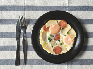 Fried eggs breakfast