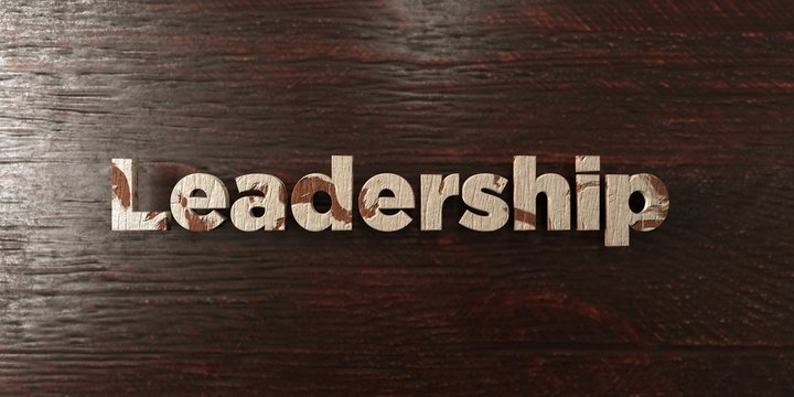 Leadership - grungy wooden headline on Maple  - 3D rendered royalty free stock image. This image can be used for an online website banner ad or a print postcard.