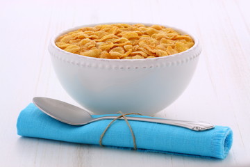 Healthy corn flakes breakfast