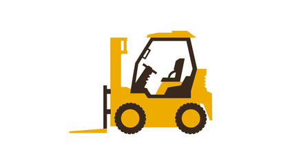 Icon forklift truck. Construction machinery. Vector illustration. Sleek style.