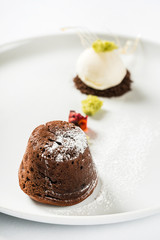 lava cake with ice cream