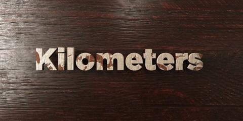 Kilometers - grungy wooden headline on Maple  - 3D rendered royalty free stock image. This image can be used for an online website banner ad or a print postcard.