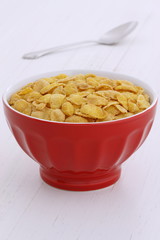 Healthy corn flakes breakfast