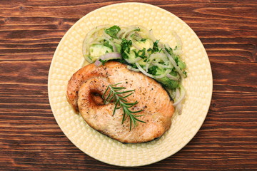 Grilled Salmon with Avocado Salsa. Delicious healthy eating.