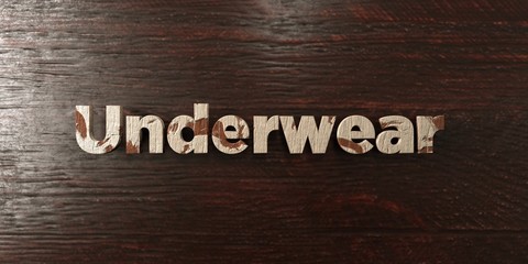 Underwear - grungy wooden headline on Maple  - 3D rendered royalty free stock image. This image can be used for an online website banner ad or a print postcard.