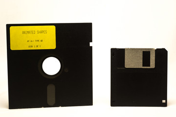 Old Floppy Disks isolated on white backgrounds