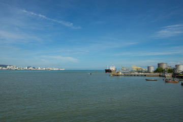 one of the main industry at penang island that can seen when took penang ferry from the mainland to the island