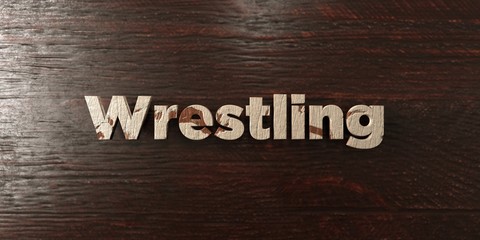 Wrestling - grungy wooden headline on Maple  - 3D rendered royalty free stock image. This image can be used for an online website banner ad or a print postcard.