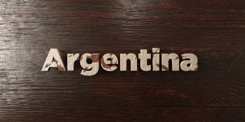 Argentina - grungy wooden headline on Maple  - 3D rendered royalty free stock image. This image can be used for an online website banner ad or a print postcard.