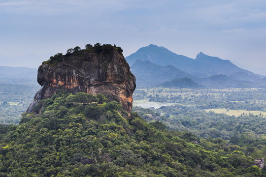 Sigiriya Rock Fortress, seen from Pidurangala Rock, Sri Lanka Stock Photo |  Adobe Stock