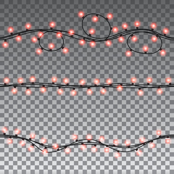 Christmas lights isolated design elements