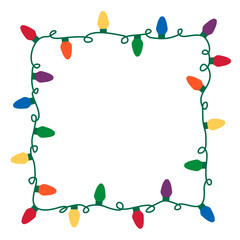 Christmas lights vector border