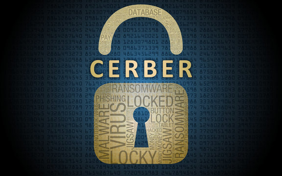 Ransomware cerber - padlock at screen