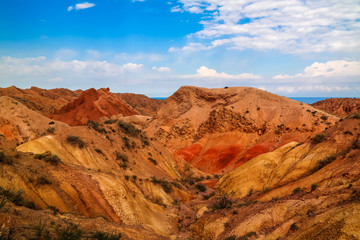 Panorama of Sakzka aka Fairytale canyon, Issyk-Kul, Kyrgyzstan