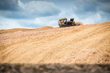 Naklejka premium Hill of wooden chips