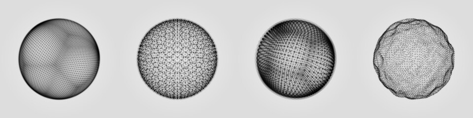 Naklejka na ściany i meble The Sphere Consisting of Points. Abstract Globe Grid.