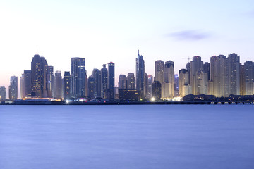 Fototapeta premium Jumeirah Beach Residence View from Palm Jumeirah in Dubai