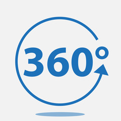 Angle 360 degrees sign icon