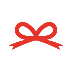 Red bow isolated on white background