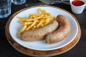 Sausages with fries