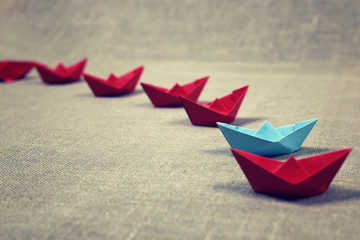 colored paper boats