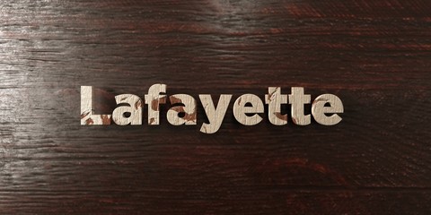 Lafayette - grungy wooden headline on Maple  - 3D rendered royalty free stock image. This image can be used for an online website banner ad or a print postcard.