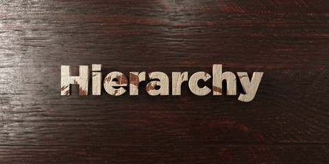 Hierarchy - grungy wooden headline on Maple  - 3D rendered royalty free stock image. This image can be used for an online website banner ad or a print postcard.