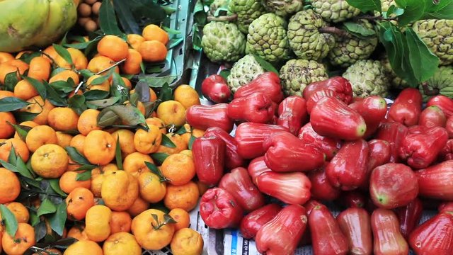 Tropical fruits for sale in the Vietnamese market
