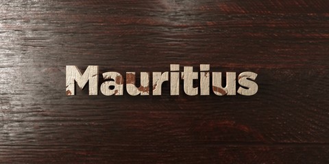 Mauritius - grungy wooden headline on Maple  - 3D rendered royalty free stock image. This image can be used for an online website banner ad or a print postcard.