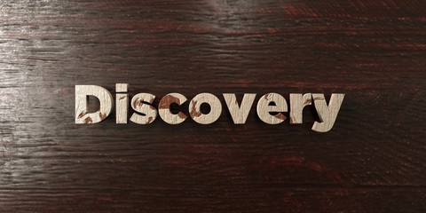 Discovery - grungy wooden headline on Maple  - 3D rendered royalty free stock image. This image can be used for an online website banner ad or a print postcard.
