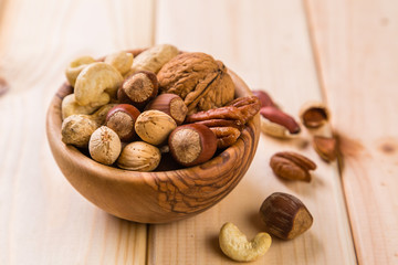 Selection of dried fruits and nuts as symbols Tu Bishvat