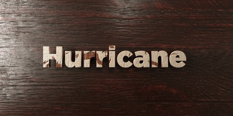 Hurricane - grungy wooden headline on Maple  - 3D rendered royalty free stock image. This image can be used for an online website banner ad or a print postcard.